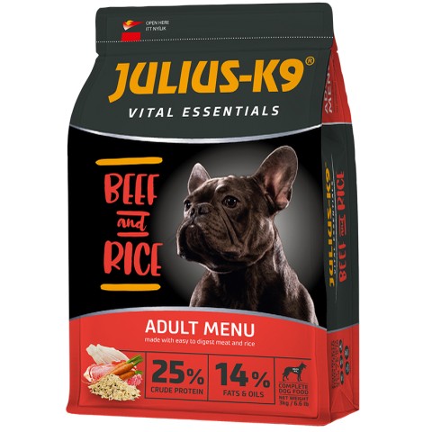 JULIUS К-9 HighPremium 12 кг., ADULТ Vital Essentials Яловичина та Рис для собак